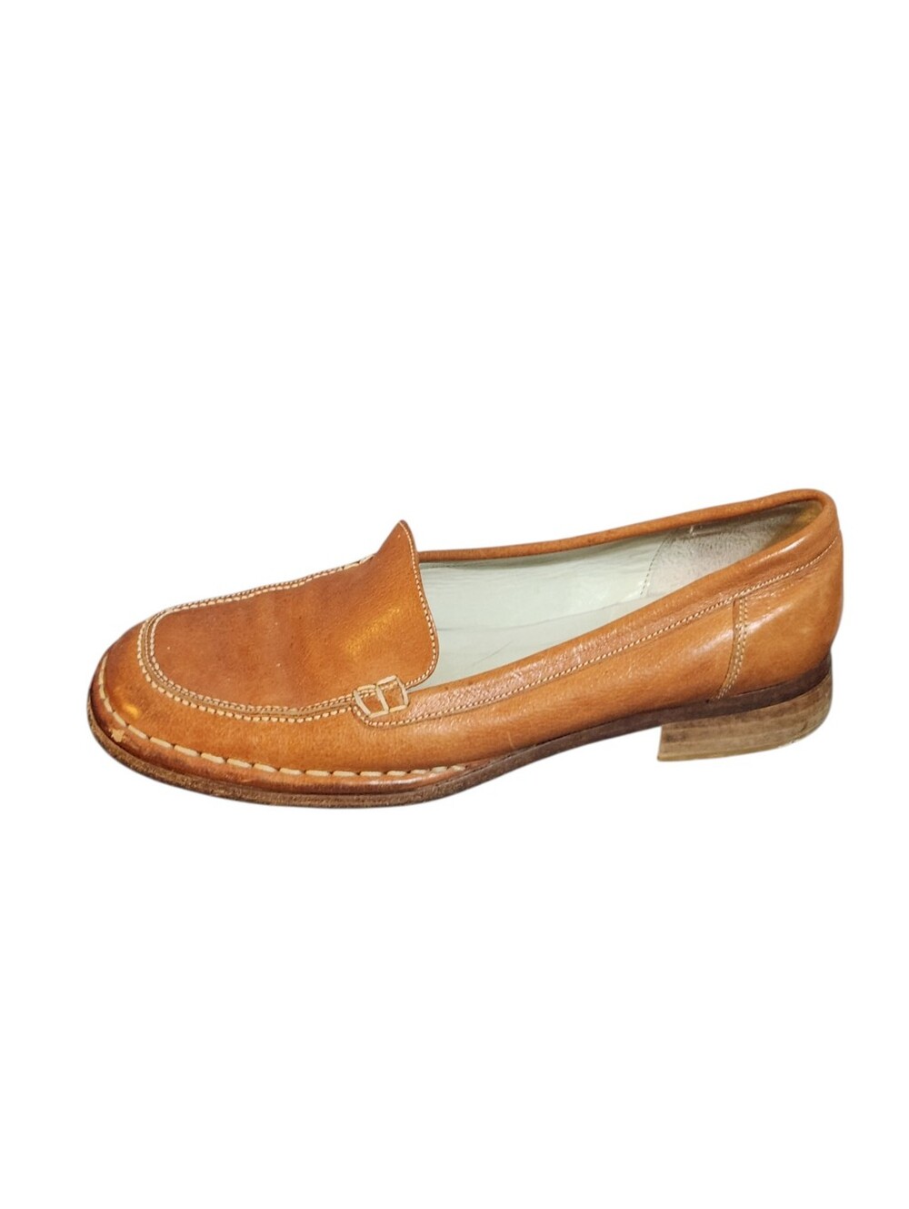 Joan and David Leather Loafers Size 7 M Brown Tan Slip On Shoes Italy